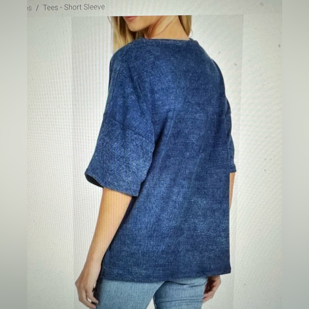 Lauren Moshi Navy Short Sleeve Tee with Rainbow Heart - Picture 3 of 6
